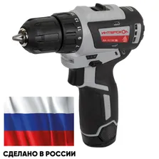 Аккумуляторная дрель-шуруповерт ИНТЕРСКОЛ ДА-10/12В 38 МиниМАКС